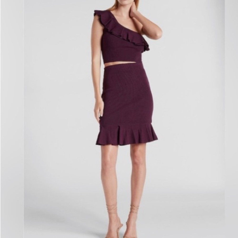 Express NWT Body Contour Ruffle Skirt Set